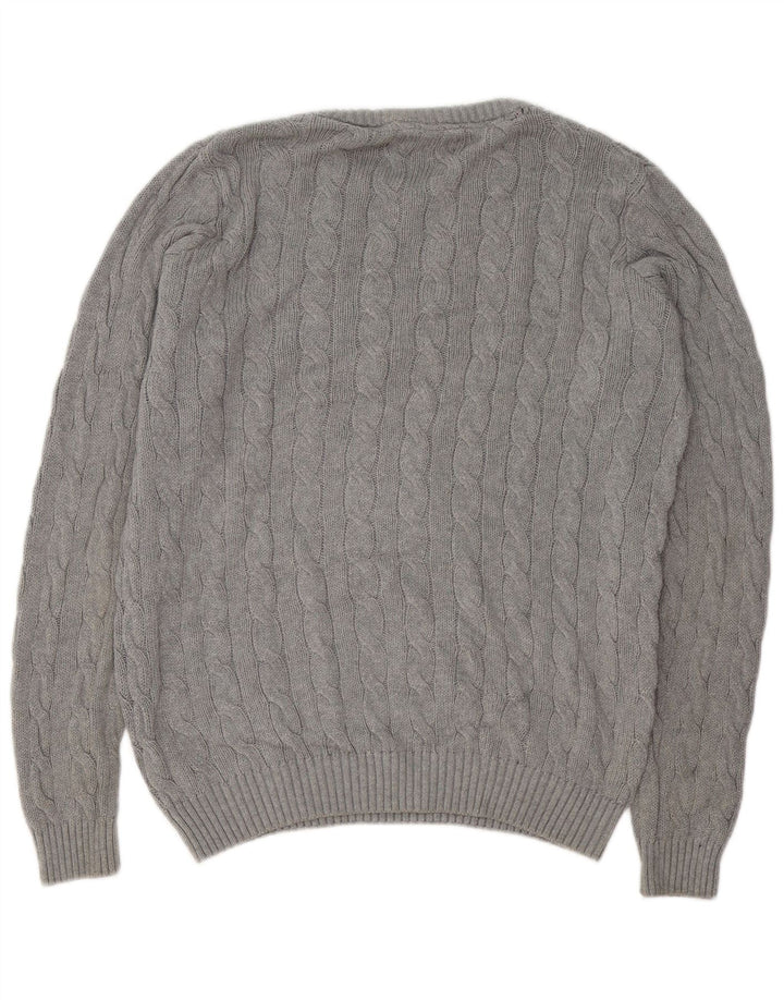KANGOL Herren-Pullover mit Rundhalsausschnitt, groß, graue Baumwolle