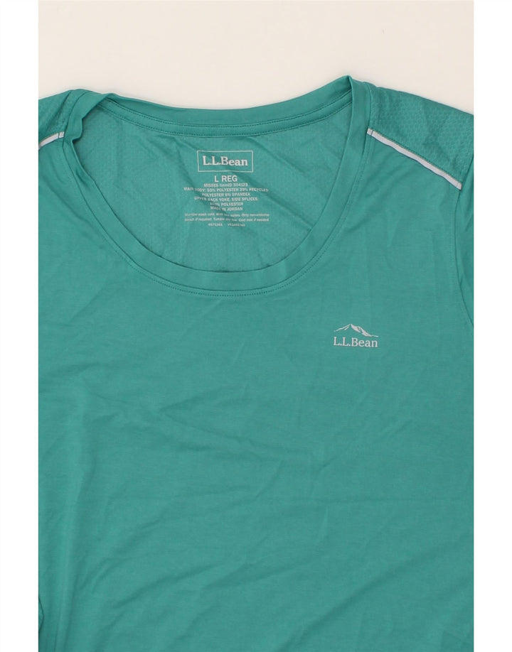 L.L.BEAN Womens T-Shirt Top  UK 16 Large Green Polyester Vintage L.L.Bean and Second-Hand L.L.Bean from Messina Hembry 