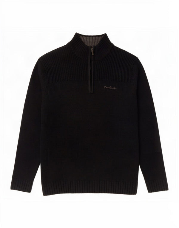 Pierre Cardin Mens Zip Neck Jumper Sweater Large Navy Blue Acrylic