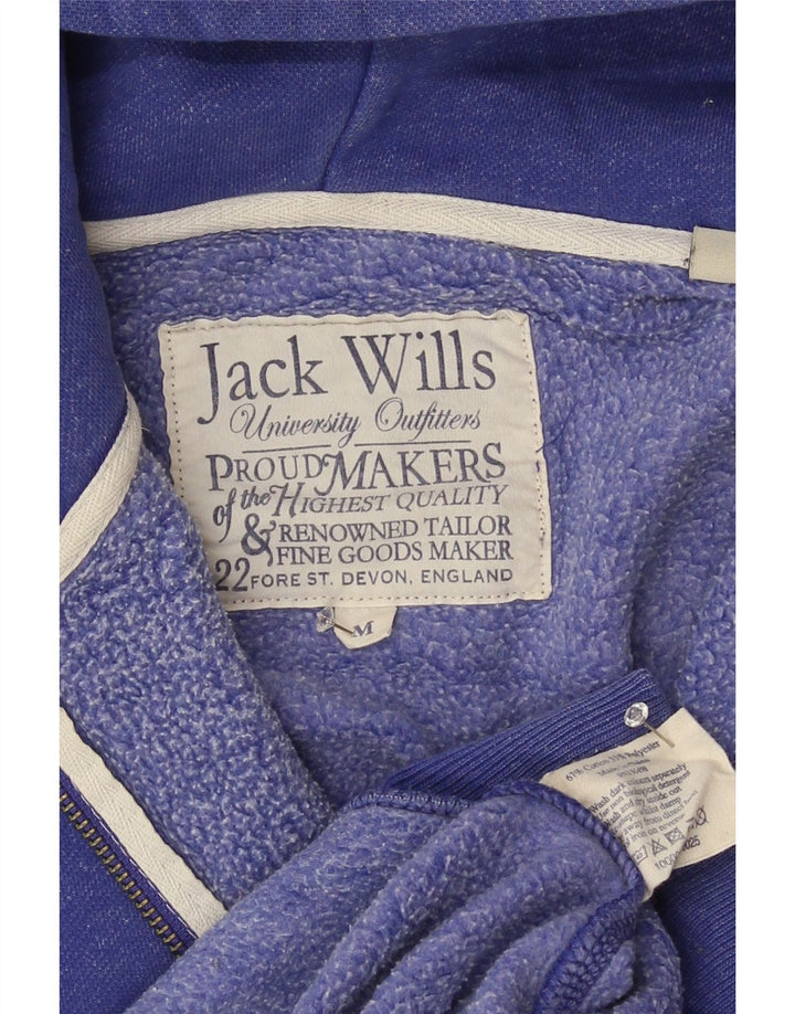 Jack Wills Mens Graphic Zip Hoodie Sweater Medium Blue Cotton