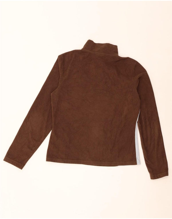 The North Face Damen-Fleecepullover mit Reißverschluss am Hals, UK 14, Mittelbraun, Farbblock