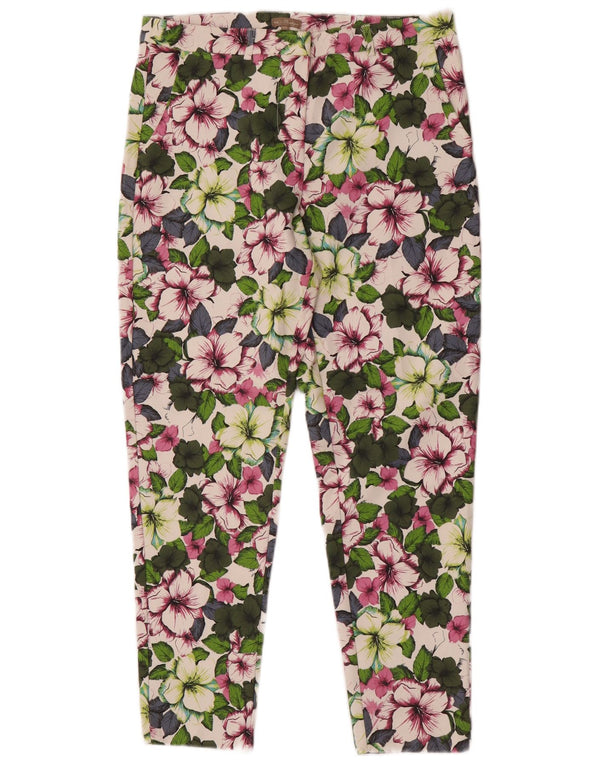 M&Co Dame Slim Chino Bukser UK 10 Small W28 L26 Multicolored Floral