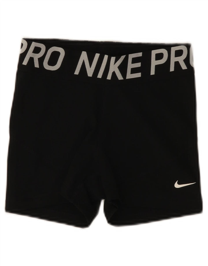 Nike Womens Graphic Sport Shorts UK 8 Small Black Polyester