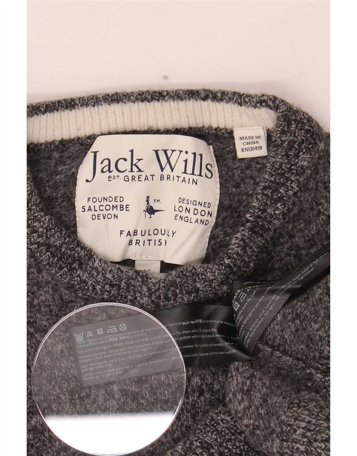 Maglione maglione girocollo da donna Jack Wills UK 12 Grigio medio chiazzato