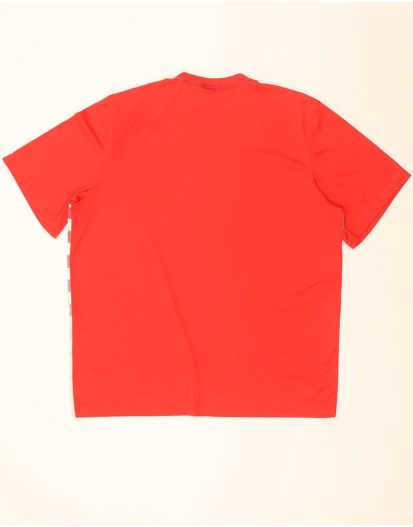 Nike Mens Dri Fit T-Shirt Top 2XL Rouge Géométrique Polyester