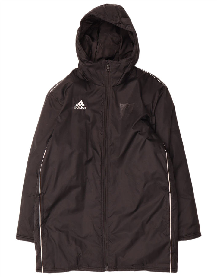 Adidas Manteau rembourré à capuche pour homme UK 38 Medium Noir Polyester
