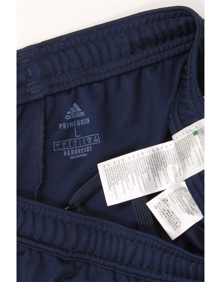 Adidas Mens Aeroready Tracksuit Trousers Large Navy Blue Polyester