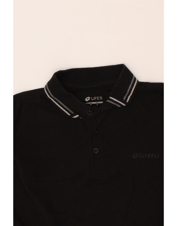 LOTTO Mens Polo Shirt Medium Black Cotton Vintage Lotto and Second-Hand Lotto from Messina Hembry 