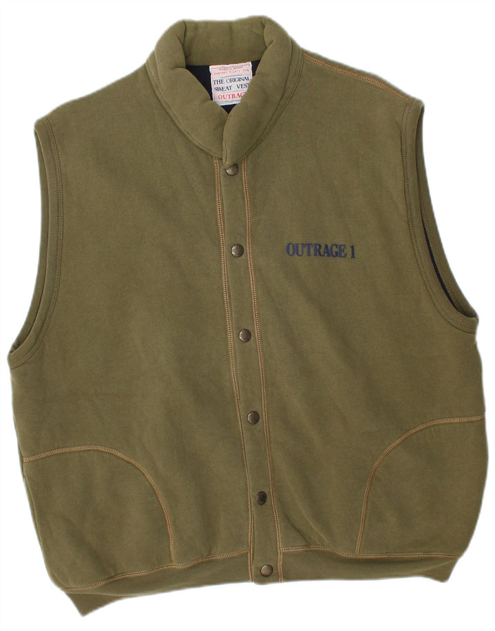 Outrage Herre Graphic Gilet UK 40 Large Khaki