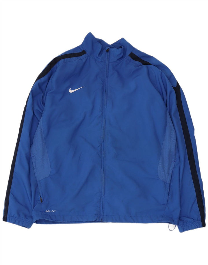 Nike Mens Tracksuit Top Jacket XL Blue Colourblock Polyester Sports