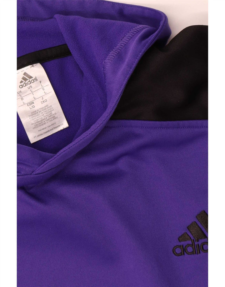 Adidas Herren Kapuzenpullover, groß, lila, Farbblock-Polyester