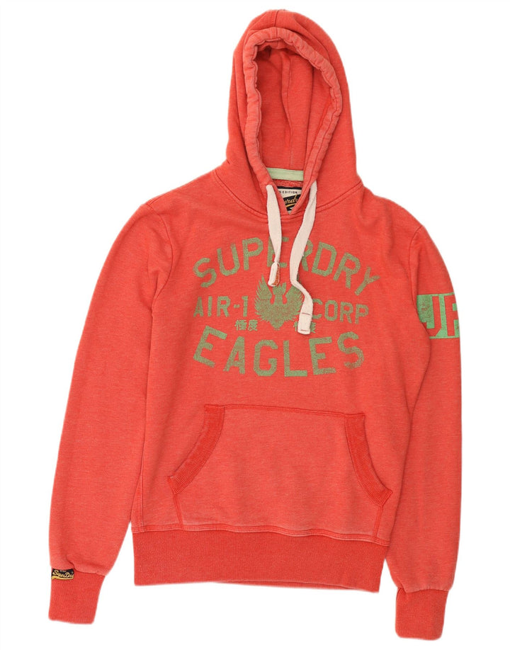 Superdry Mens Graphic Hoodie Jumper Small Red Cotton