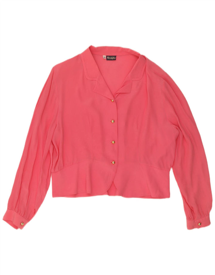 Nostalghia Womens Shirt Blouse IT 45 Large Pink Silk