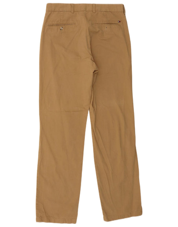 Tommy Hilfiger Mens Soho Straight Chino Calças W32 L32 Algodão Bege