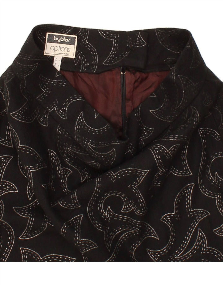 BYBLOS Womens Pencil Skirt IT 42 Medium W28  Black Paisley Vintage Byblos and Second-Hand Byblos from Messina Hembry 