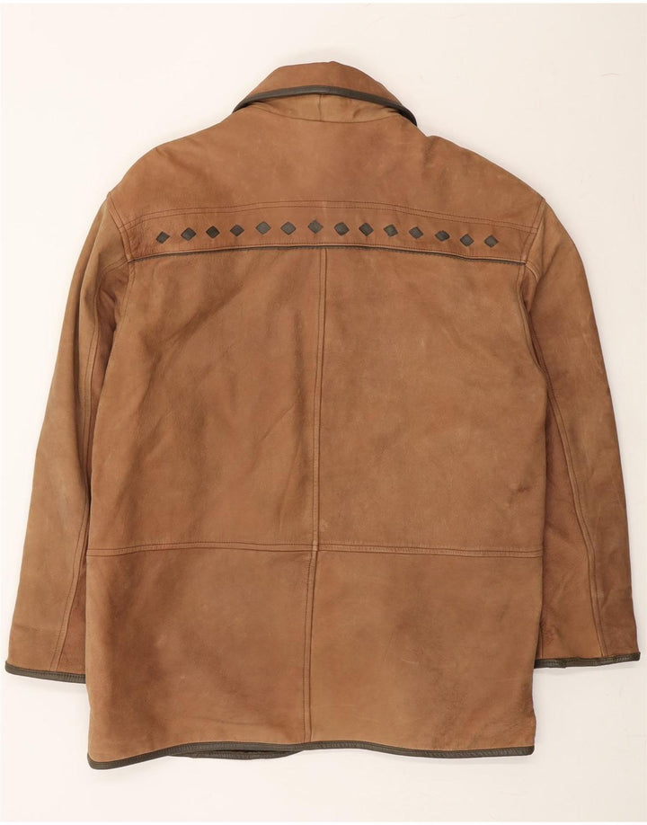 CRUSE Womens Leather Coat EU 38 Medium Brown Leather Vintage Cruse and Second-Hand Cruse from Messina Hembry 