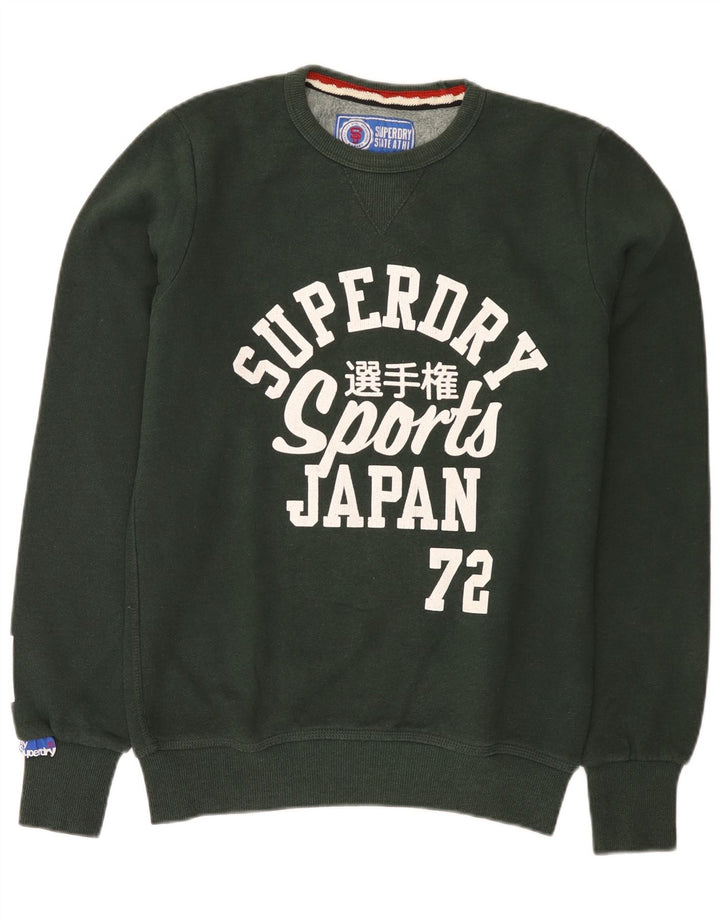Superdry Sweat-Shirt Graphique en Coton Vert Moyen Homme