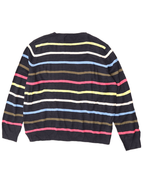 Marks & Spencer Damen-Pullover mit U-Boot-Ausschnitt, UK 20 2XL, Marineblau gestreift