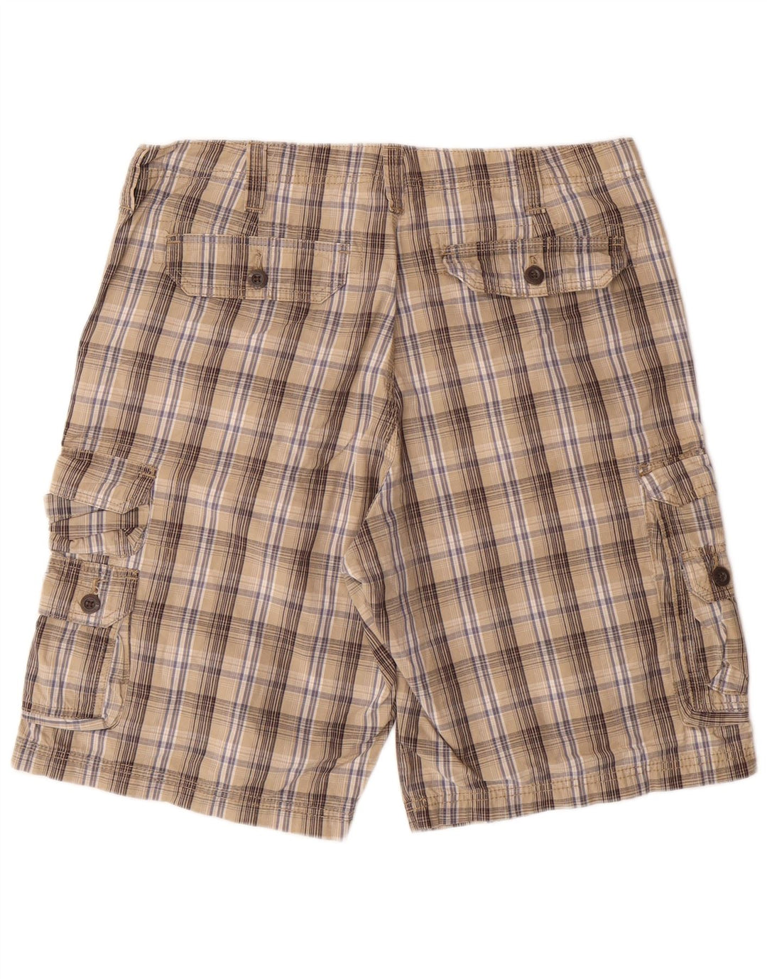 LEE Mens Dungarees Cargo Shorts W34 Large  Beige Check Cotton