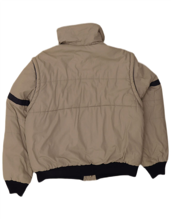Vintage Mens Utility Jacket UK 38 Medium Grey Colourblock Polyester