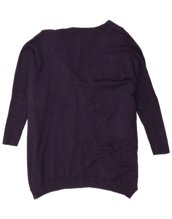 ZARA Damen-Strickjacke, übergroß, kurzärmelig, Gr. 14, Mittelmarineblau