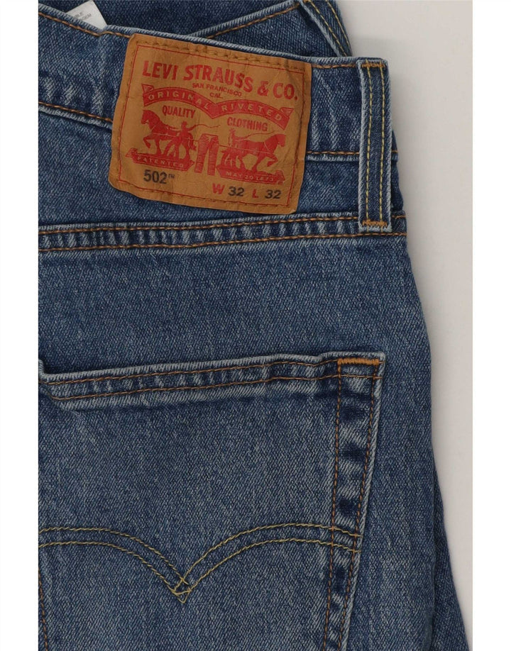 Levi's Mens 502 Tapered Jeans W32 L32 Blue Cotton
