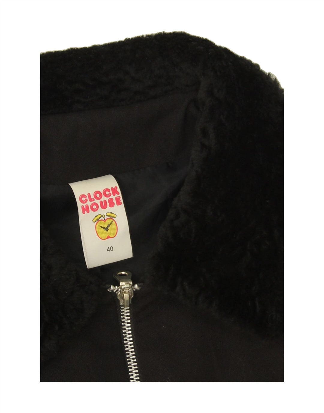 CLOCK HOUSE Womens Bomber Jacket IT 40 Small Black Polyester Vintage CLOCK HOUSE and Second-Hand CLOCK HOUSE from Messina Hembry 