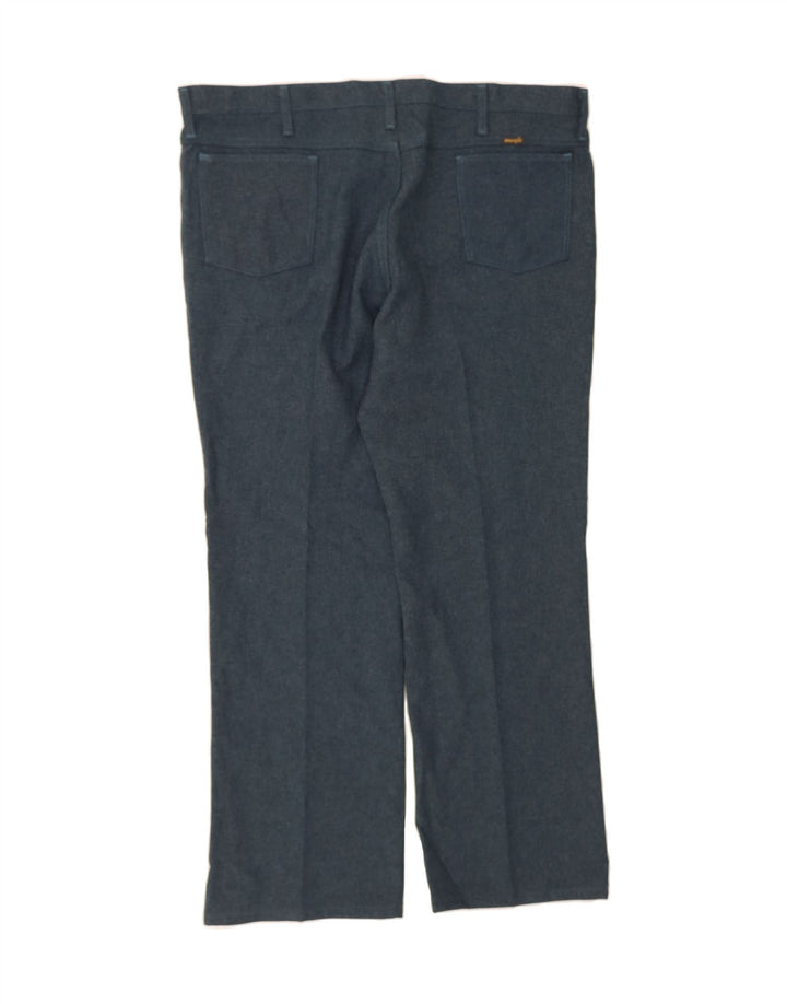 WRANGLER Mens Straight Casual Trousers W42 L30 Navy Blue Polyester Vintage Wrangler and Second-Hand Wrangler from Messina Hembry 