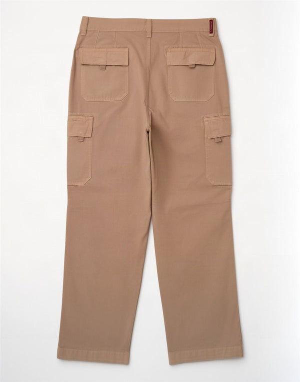 Carrera Mens Straight Cargo Trousers W40 L34 Beige Cotton
