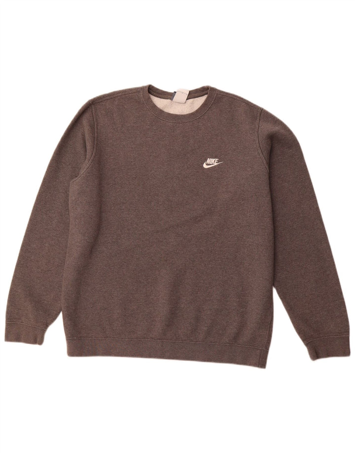 NIKE Sweatshirt til mænd, stor grå bomuld