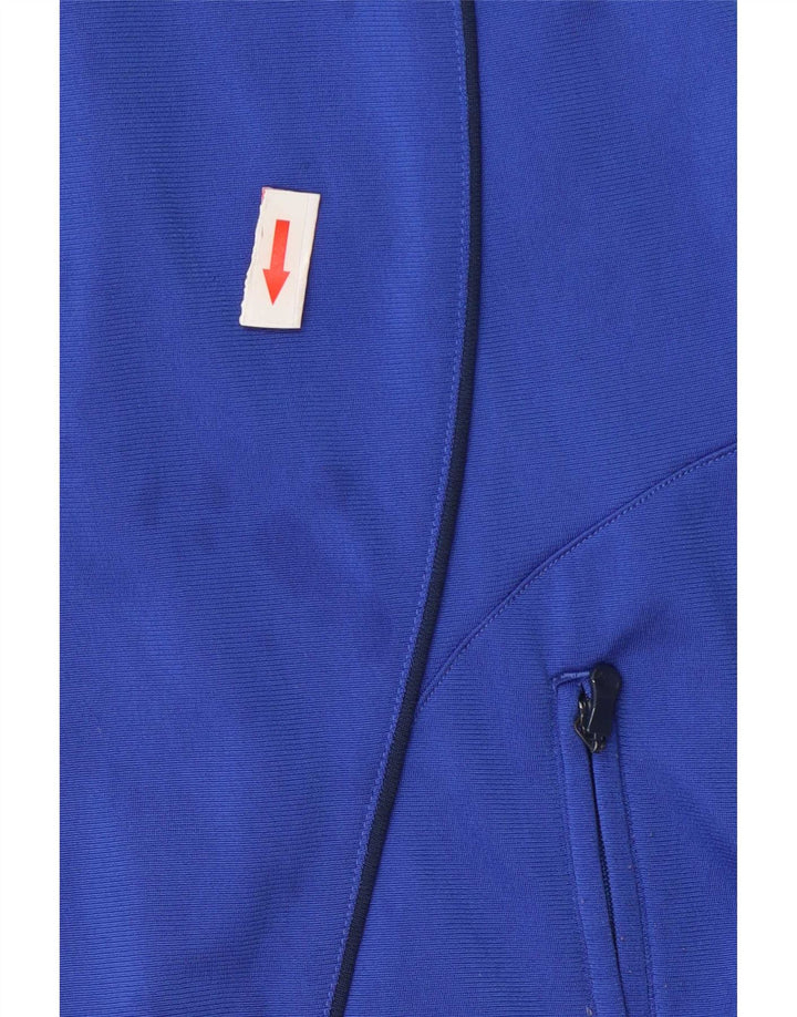 Adidas Mens Tracksuit Top Jacket UK 44/46 Large Blue Colourblock Polyester