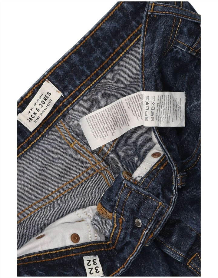 Jack & Jones Mens Slim Jeans W32 L32 Navy Blue Cotton