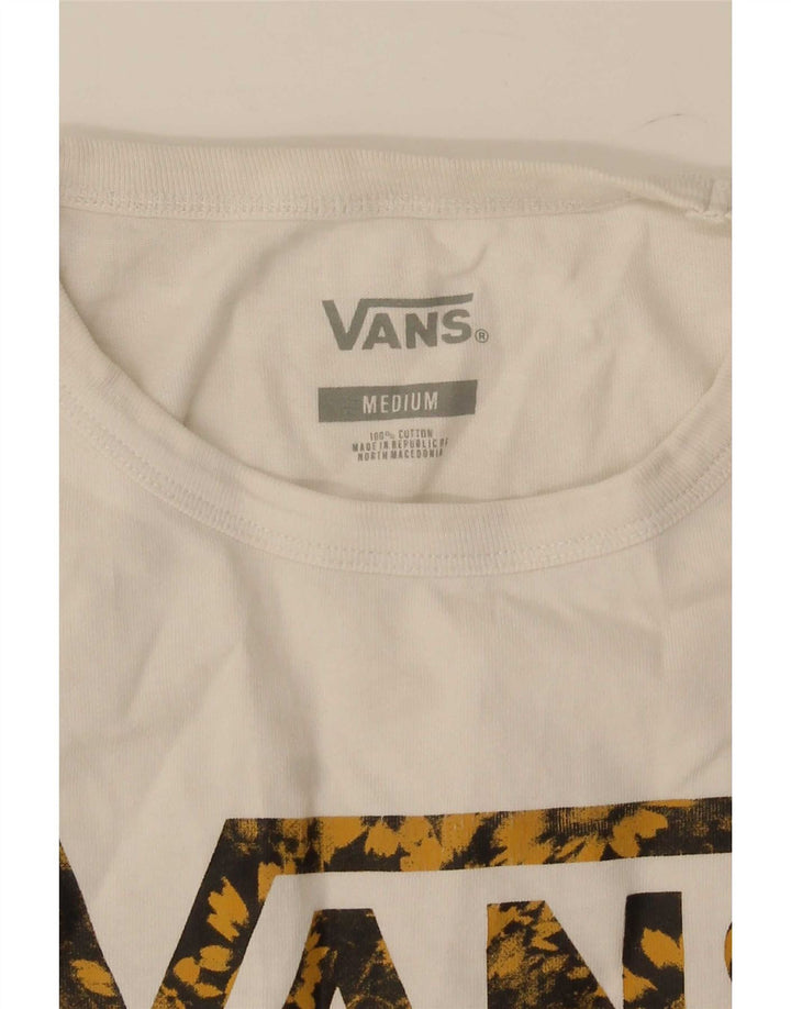 Vans Womens Graphic T-Shirt Top UK 12 Medium White Cotton