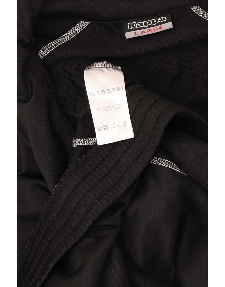 Kappa Mens Graphic Tracksuit Top Jacket Large Black Polyester Sports