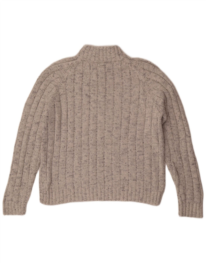 Marks & Spencer Mens Zip Neck Jumper Sweater Large Grey Flecked Acrylic
