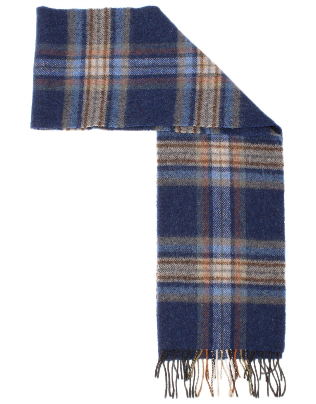 Blarney Mens Rectangle Scarf One Size Blue Plaid Lambswool Classic