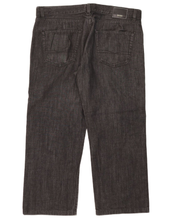 Hugo Boss Straight Jeans til mænd W38 L26 Sort bomuld