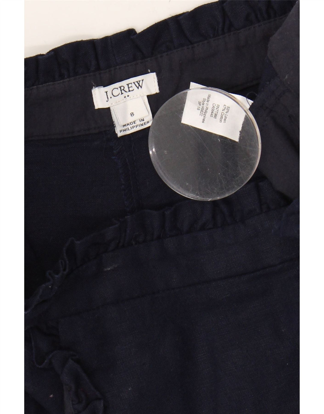 J. CREW Womens Chino Shorts US 8 Medium W32 Navy Blue Linen Vintage J. Crew and Second-Hand J. Crew from Messina Hembry 