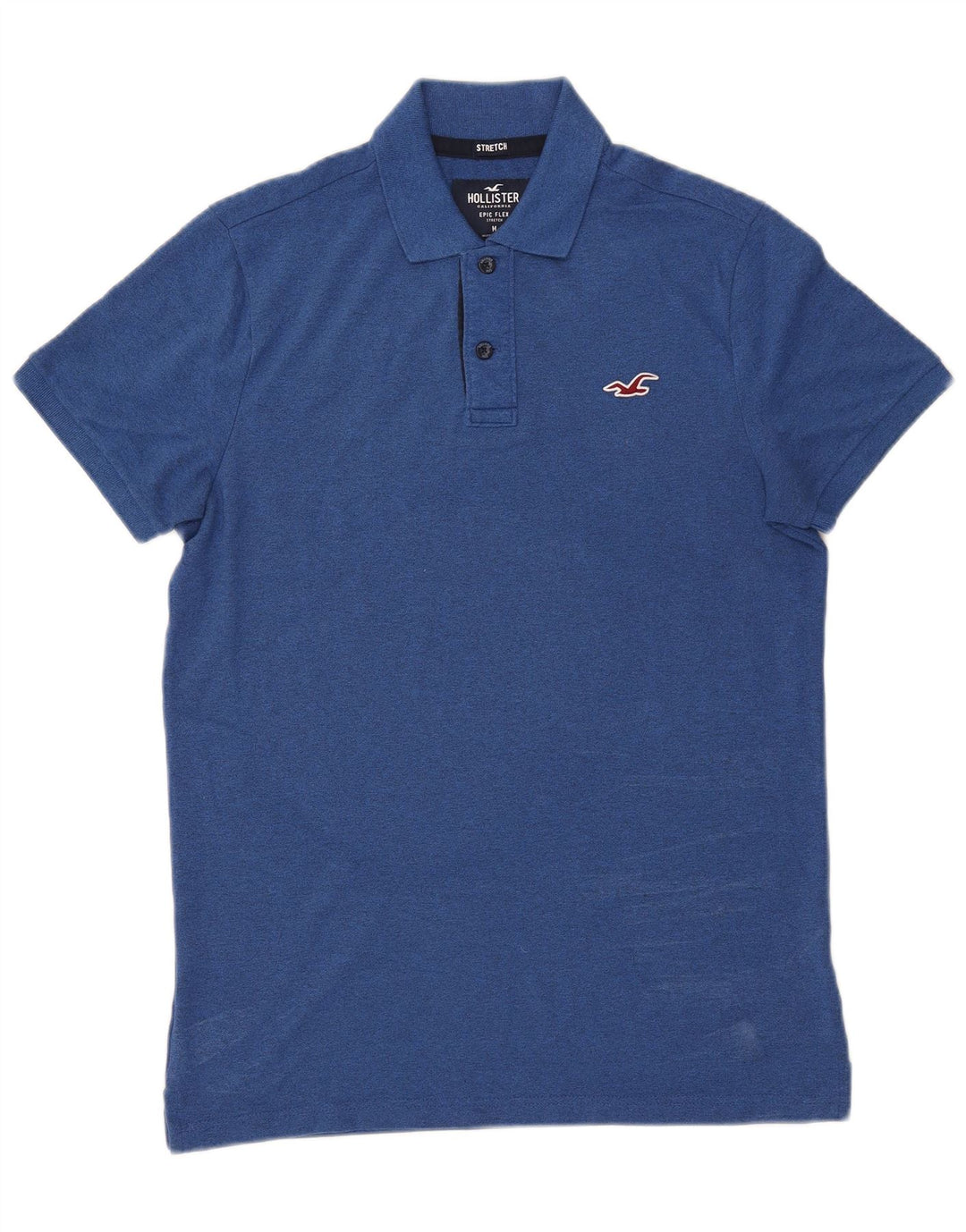 Hollister Mens Stretch Polo Shirt Medium Blue