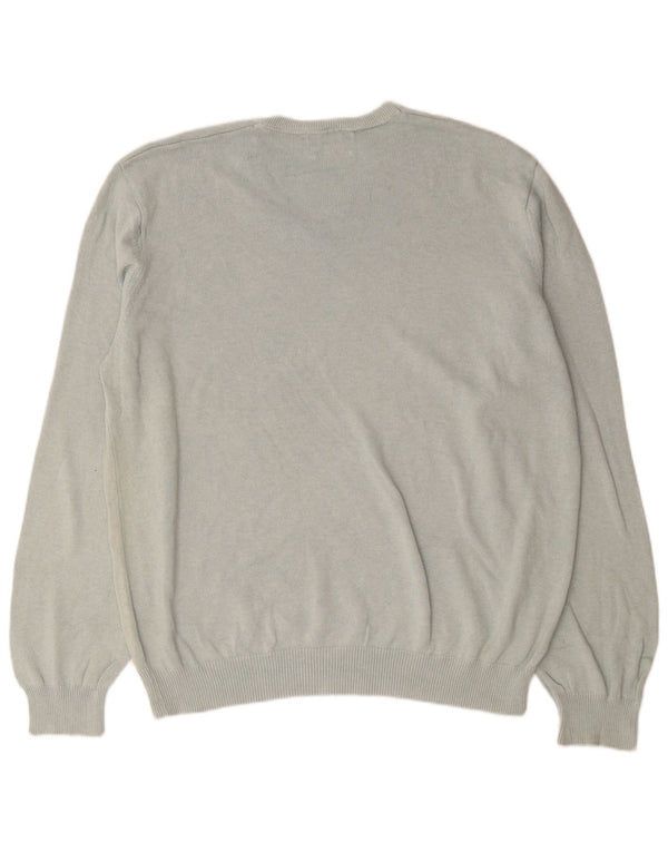 Marks & Spencer Herren-Pullover mit V-Ausschnitt, 2XL, graue Baumwolle