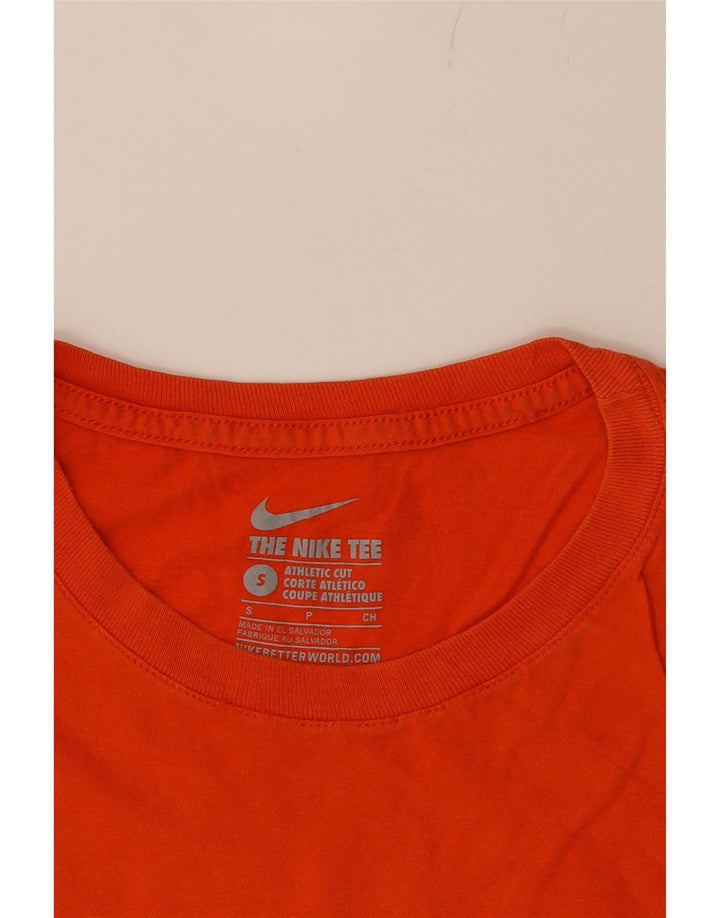 NIKE Mens Athletic Cut T-Shirt Top Small Orange Cotton Vintage Nike and Second-Hand Nike from Messina Hembry 