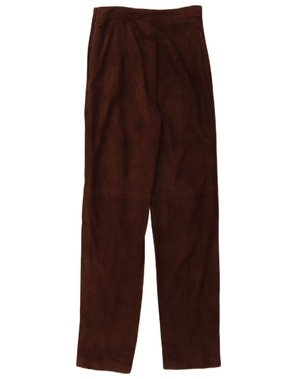 Maska Damen gerade Wildlederhose UK 10 Small W26 L32 Braunes Leder