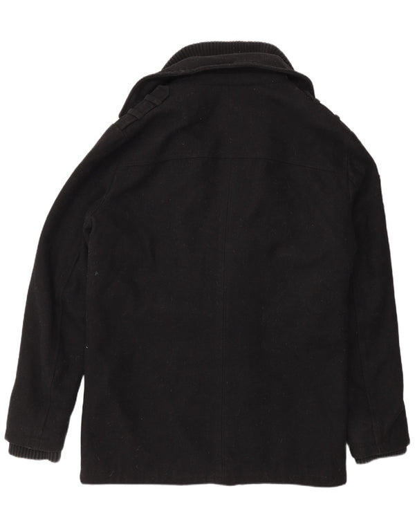 Мужское бушлат Jack & Jones UK 40, большой черный, шерстяной