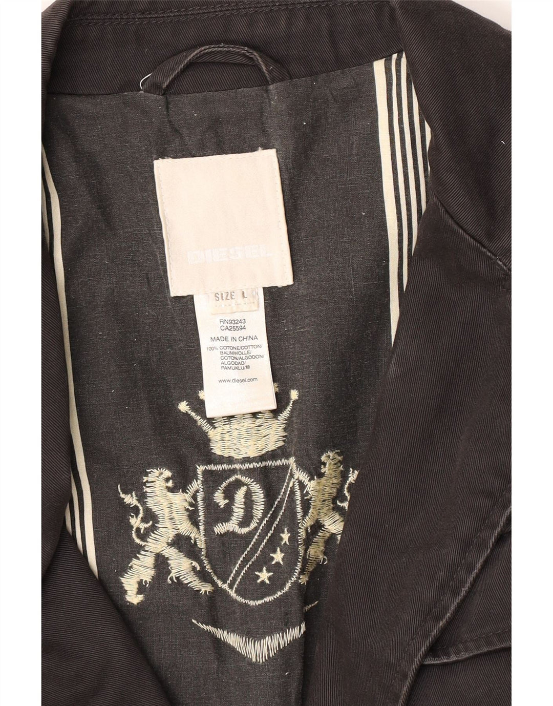 Diesel Mens Military Military Jacket UK 40 Large Black