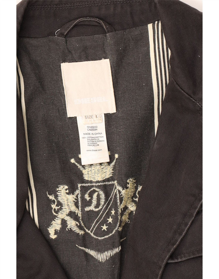 Diesel Mens Military Military Jacket UK 40 Large Black