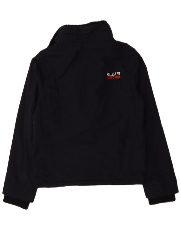 Hollister Mens Windbreaker Jacket UK 38 Medium Navy Blue Polyester