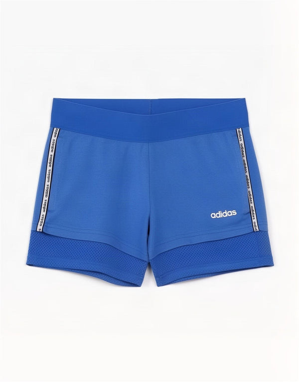 Pantaloncini sportivi Adidas da donna con grafica UK 8/10 Small Blue Colourblock Cotton