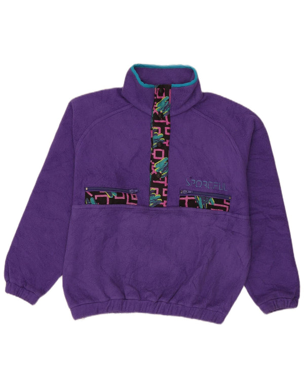 Sportful Maglione in pile grafico da uomo con vestibilità ampia IT 46 Small Purple Geometric