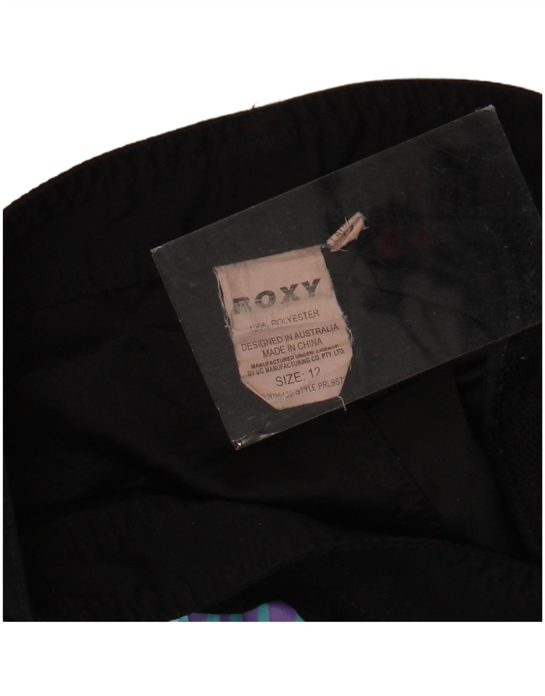 ROXY Womens Graphic Casual Shorts US 12 Large W34  Black Polyester