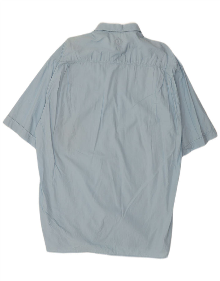 Camicia Ungaro da uomo a maniche corte taglia 16 grande in cotone blu